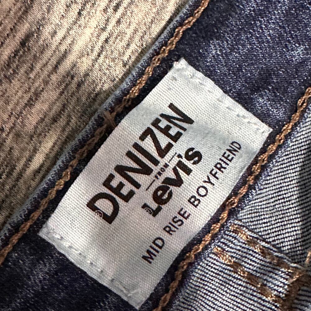Levi’s Denizen Mid Rise Boyfriend Jeans Cuffed Dark Wash Size 10 W30 - Picture 6 of 14